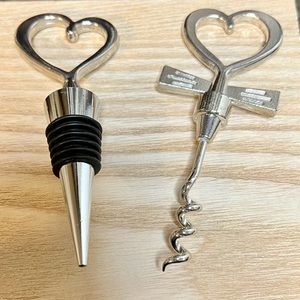 Heart Shaped Wine Bottle Opener & Stopper Set